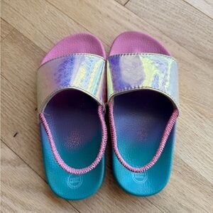 Kids Iridescent Slide Sandals